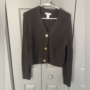 H&M Black Ribbed Knit Sweater